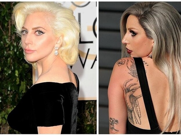 Lady Gaga ocultó sus tatuajes en los Globos de Oro 2016./Gtres/Cordon Press