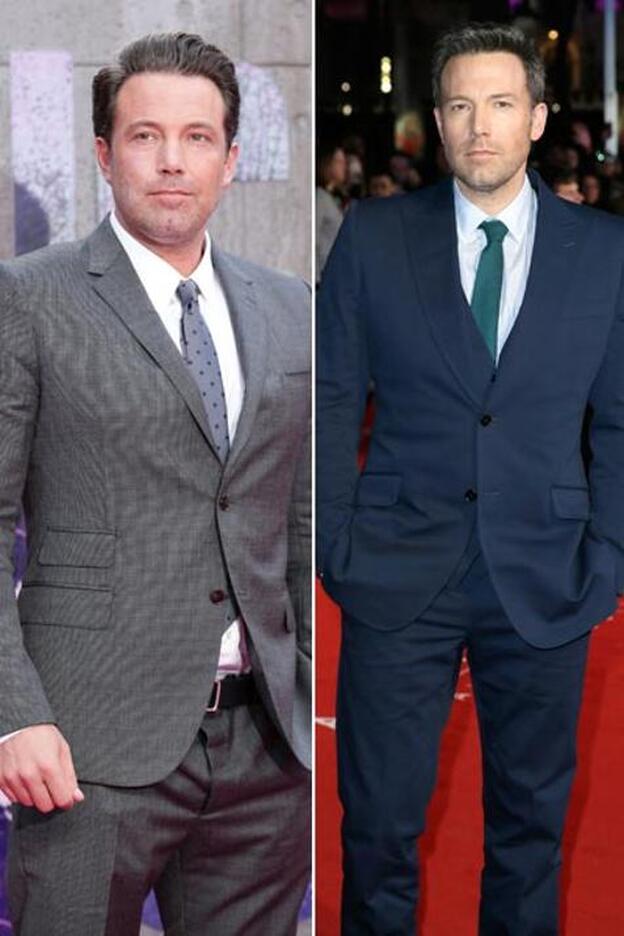 A la izquierda, Affleck con el rostro cambiado. A la derecha, en una imagen del pasado mayo./gtres.