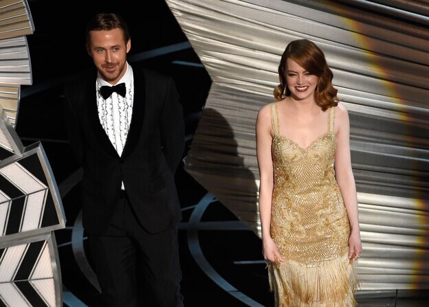 Emma Stone y Ryan Gosling en los Oscar 2017./Gtres