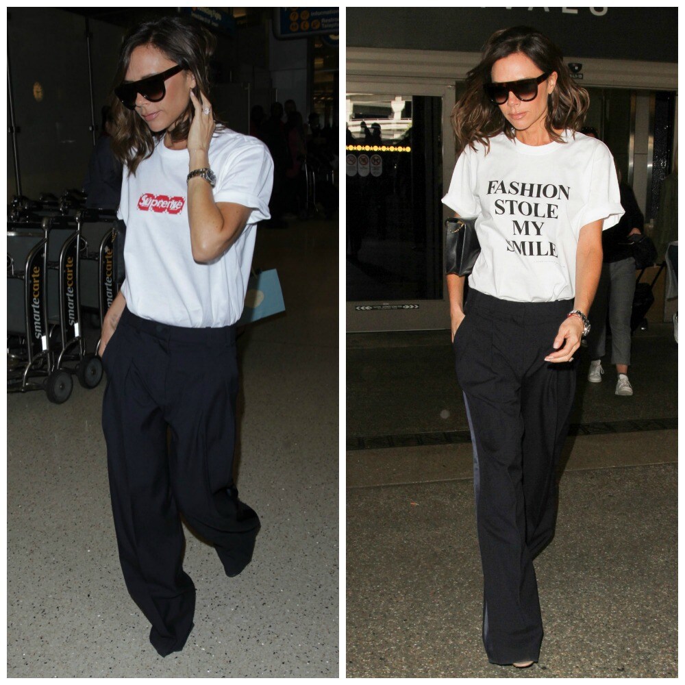 Los looks clónicos de Victoria Beckham: ¡que vivan las camisetas!
