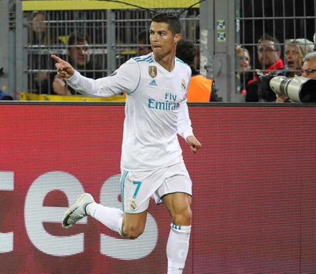 Cristiano Ronaldo celebrando un gol reciente con el Real Madrid./cordon press.