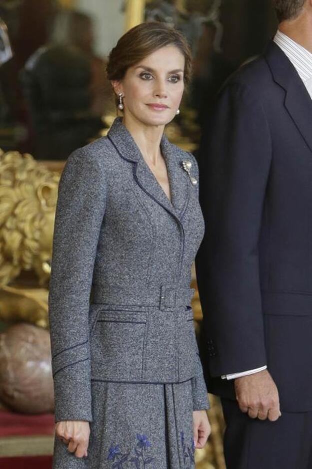 La Reina Leitizia en la recepción en el Palacio Real./GTRES