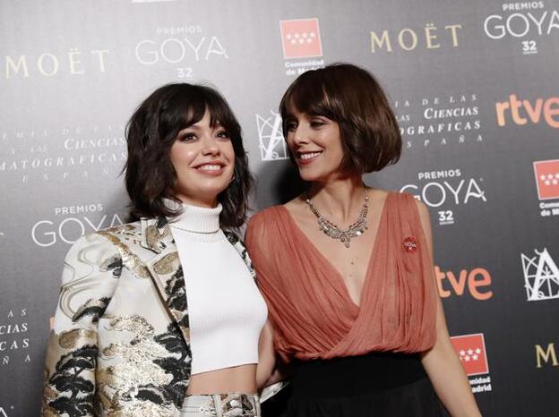 Anna Castillo y Belén Cuesta en la gala de los nominados de los Goya./gtres