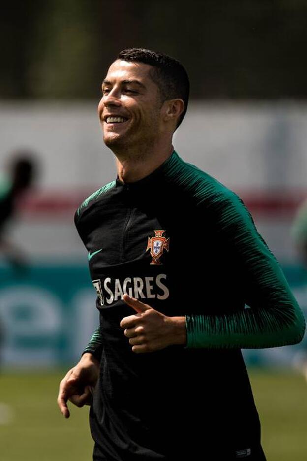 Cristiano Ronaldo durante un entrenamiento con Portugal en el Mundial de Rusia 2018./cordon press.