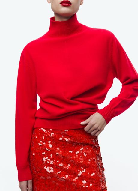 Falda roja de Zara (49,99 euros)