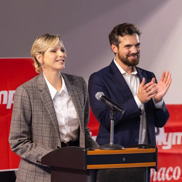 Charlène de Mónaco durante la presentación del evento. 