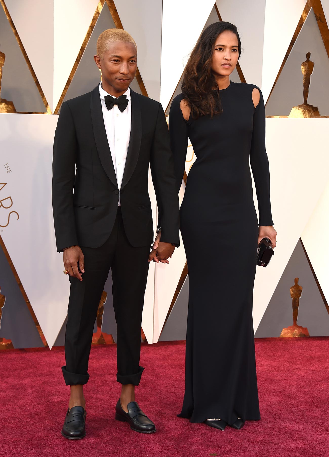 Parejas en la alfombra roja de los Oscar 2016: Pharrell Williams y Helen Lasichanh