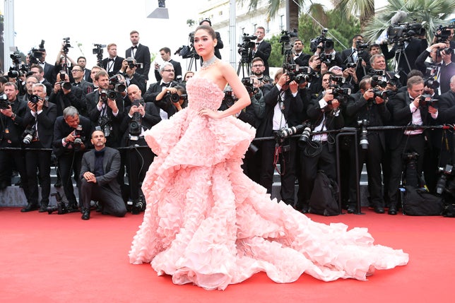 Araya A. Hargate en la alfombra roja de Cannes