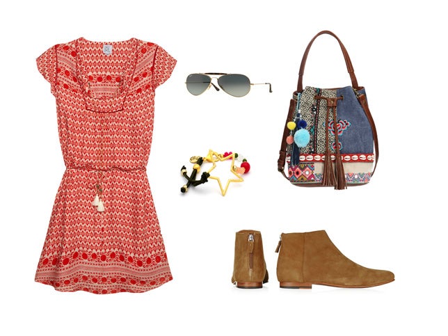 Look para ir de festival con minivestido