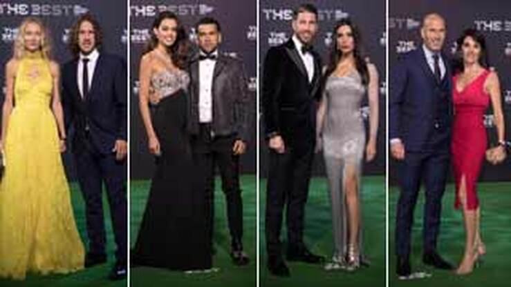 Todas las parejas de la alfombra verde de los Premios The Best