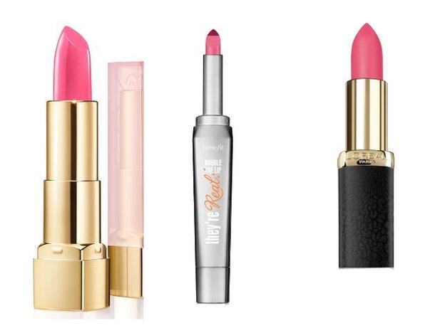 Soft Sensation Shine &amp; Care en tono My Baby Girl 205 de Astor (11,20 euros). They´bre Real Lips en tono Pink Thrills de Benefit (22 euros). Color Riche Matte Obsessions en tono 101 de L´Oréal Paris (13,95 euros).