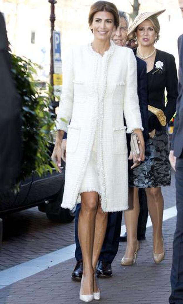 Juliana Awada, con look 'total white' de la firma argentina LYU