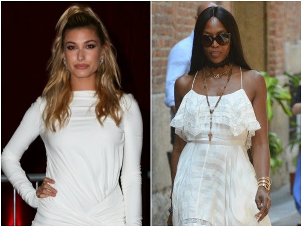 Hailey Baldwin y Naomi Campbell ya lucen vestidos blancos/mujerhoy