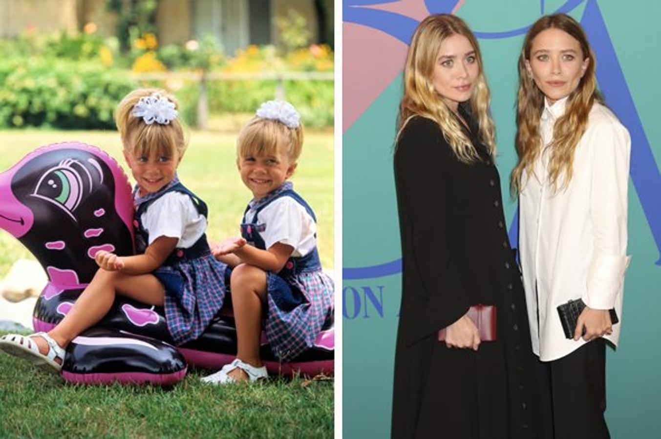 Famosas de niñas: Mary-Kate y Ashley Olsen, en 1990 y 2017