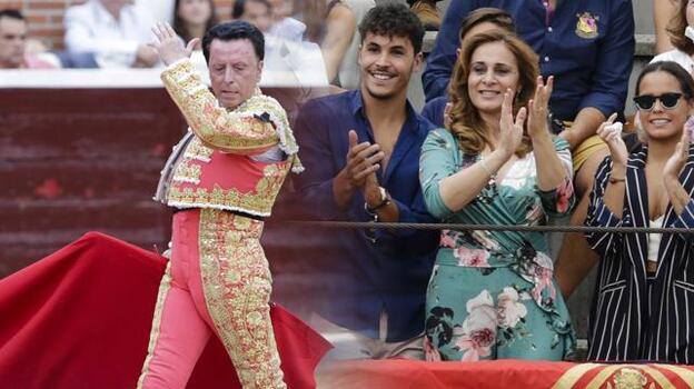 Gloria Camila, su novio Kiko y Ana María Aldón estuvieron animando al diestro./gtres