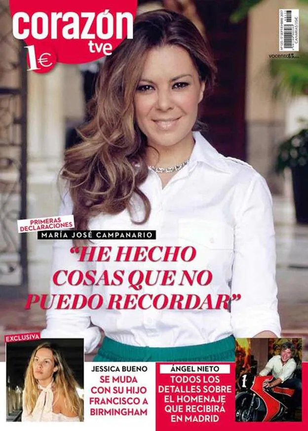 María José Campanario, protagonista de nuestra portada este lunes./corazón