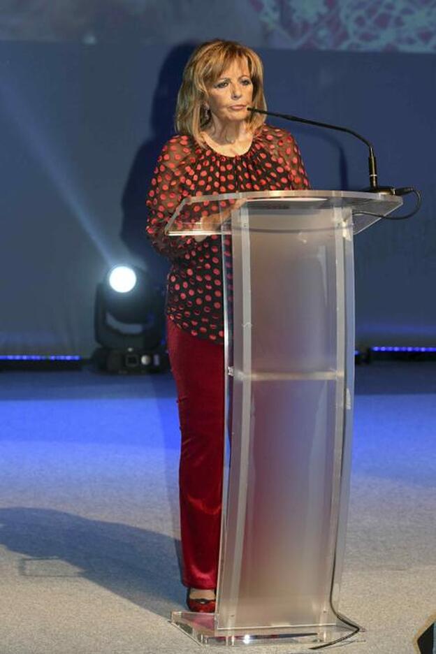 María Teresa Campos durante su emotivo discurso en Málaga./gtres.