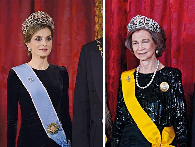 La actual Reina Leticia (a la izquierda) y Doña Sofía (a la derecha).