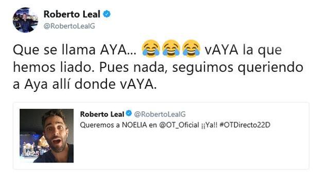 El tuit de Roberto Leal.