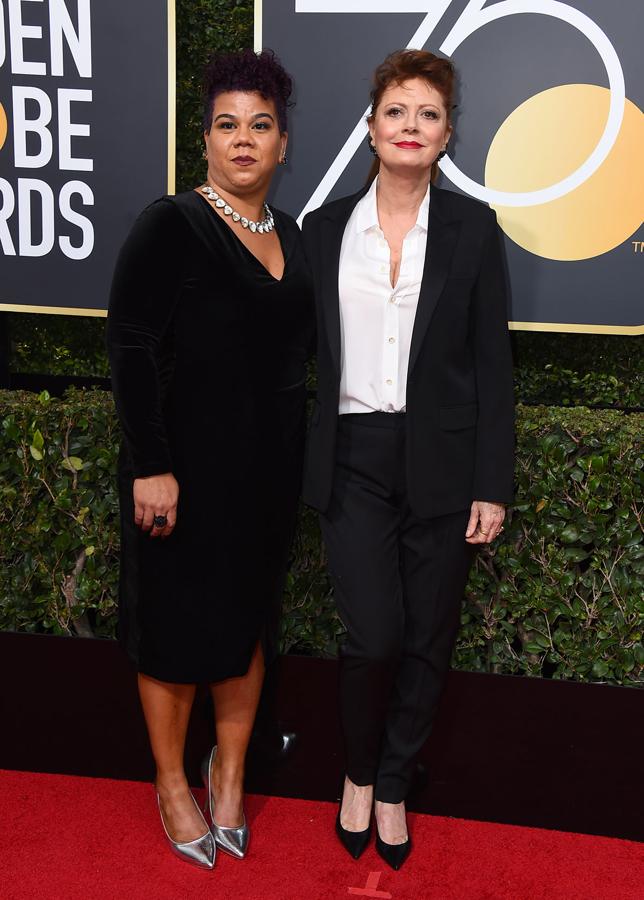 Parejas en la alfombra roja de los Globos de Oro 2018: Rosa Clemente y Susan Sarandon