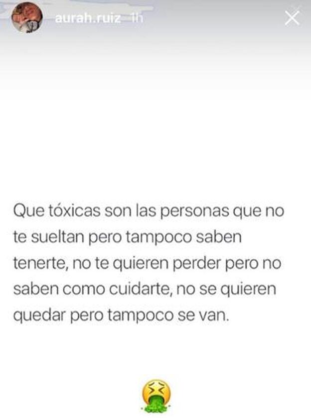 El mensaje de Aurah Ruiz en Instagram.