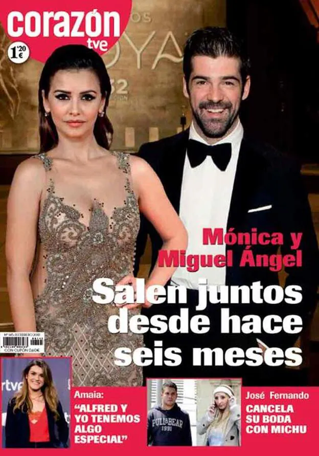 La segunda oportunidad de Miguel Ángel Muñoz y Mónica Cruz, portada de 'Corazón'./corazón.