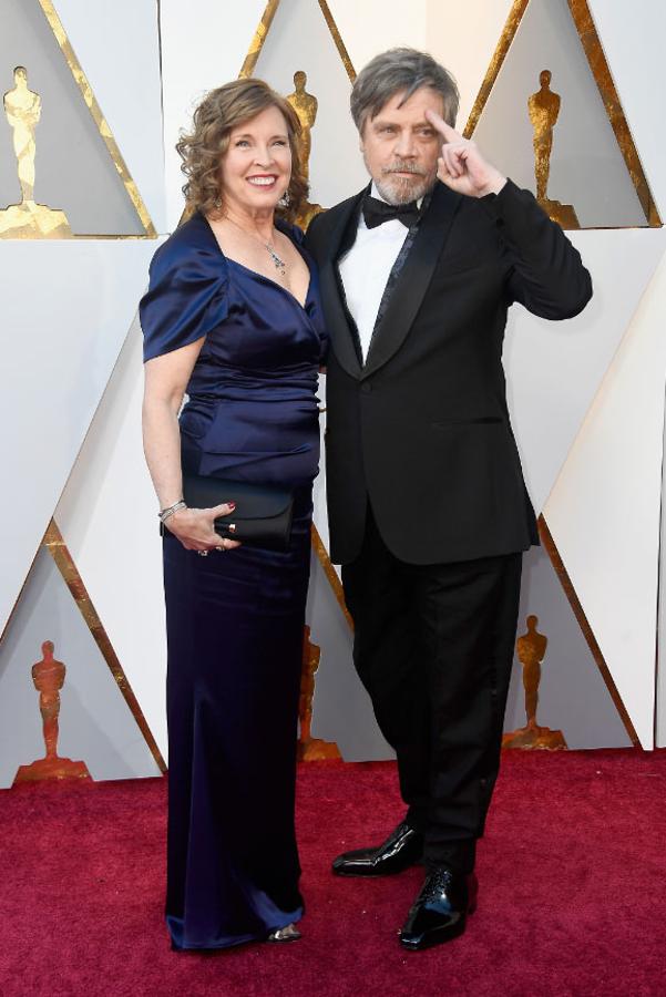 Parejas en la alfombra roja de los Premios Oscar 2018: Marilou York y Mark Hamill