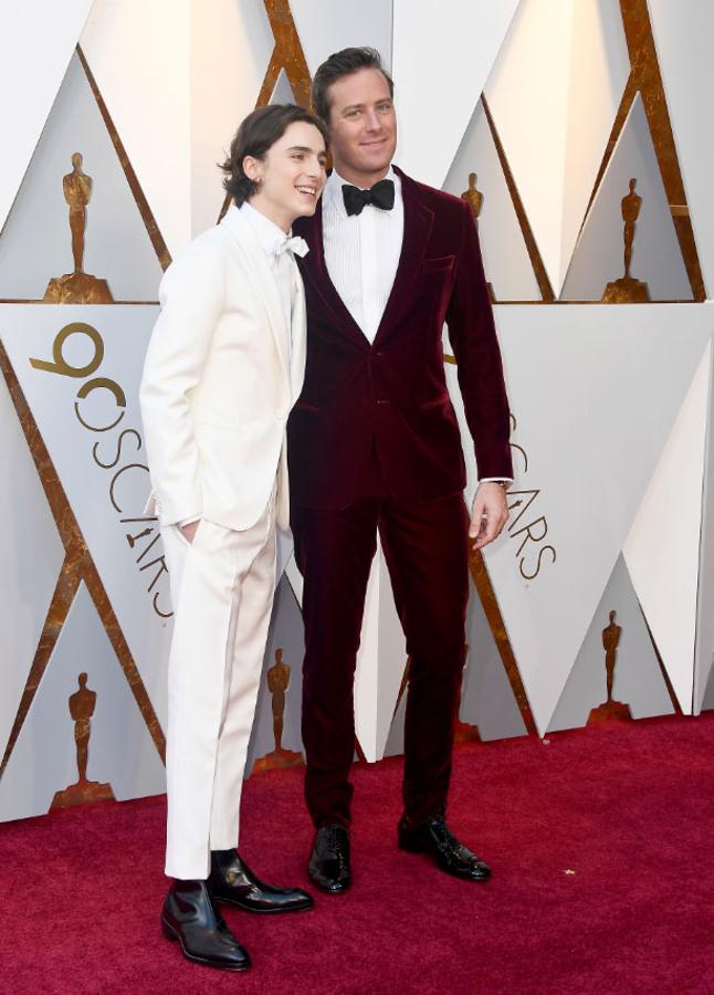 Parejas en la alfombra roja de los Premios Oscar 2018: Timothee Chalamet y Armie Hammer