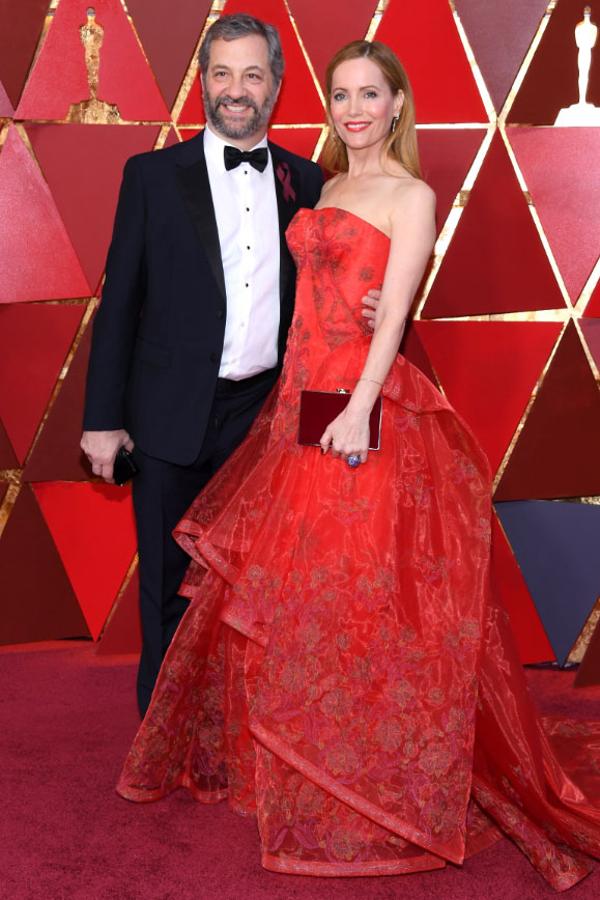 Parejas en la alfombra roja de los Premios Oscar 2018: Judd Apatow y Leslie Mann