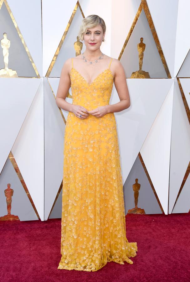 Los vestidos más bonitos de la alfombra roja de los Premios Oscar: Greta Gerwig