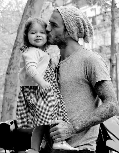 Beckham junto a su hija