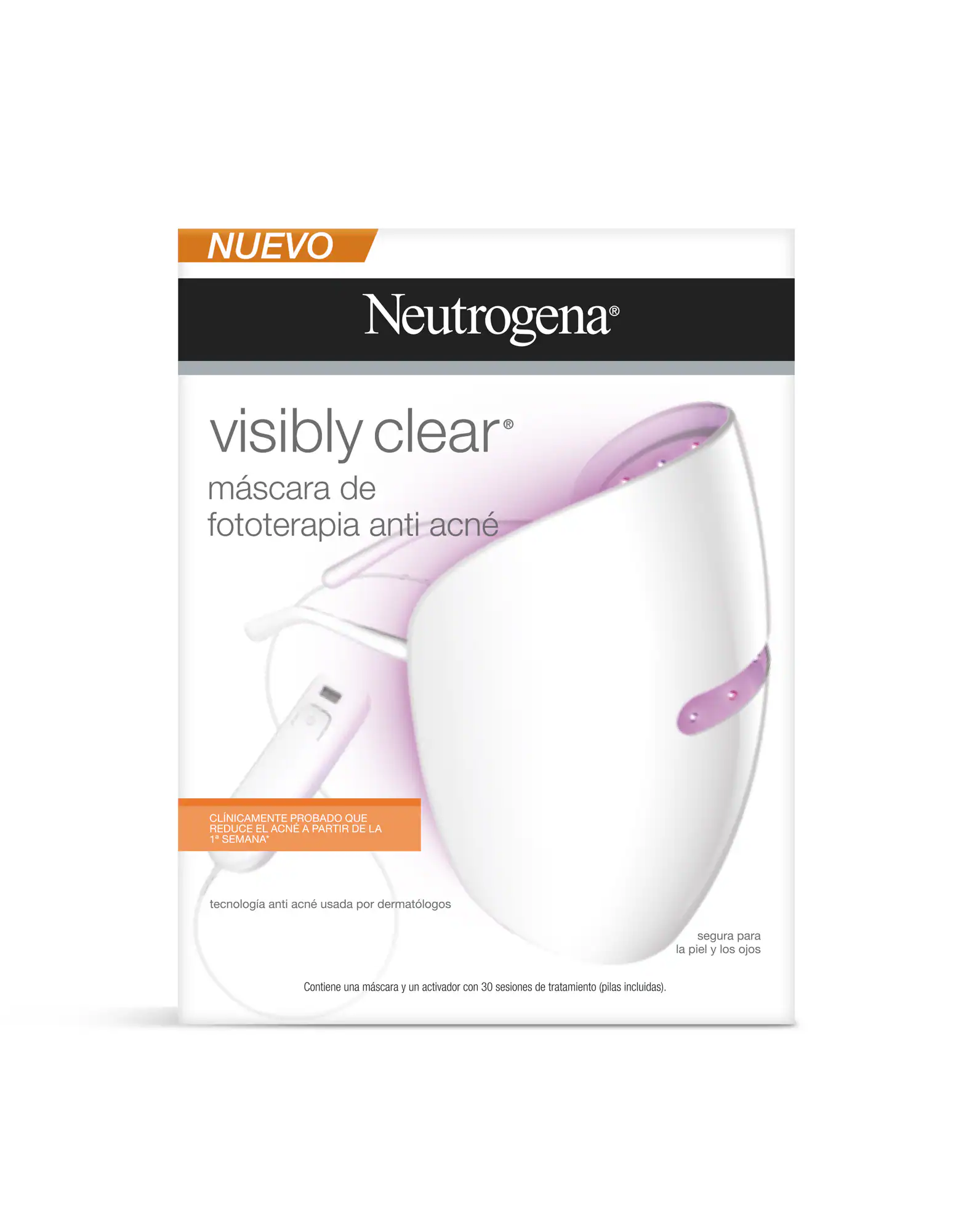 Máscara Visibly Clear de Fototerapia anti acné de Neutrógena