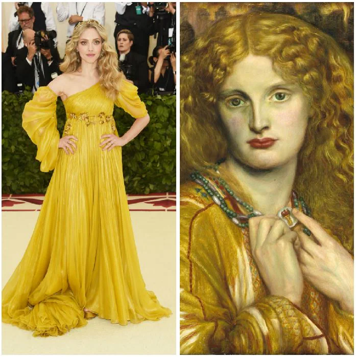 Inspiración de los looks de la Gala del Met: Amanda Seyfried es Helena de Troya