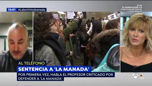 Susanna Griso durante su entrevista al profesor de la Universidad de Santiago de Compostela que defiende a La Manada.