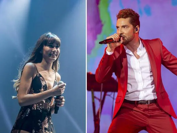 Aitana cantó a dúo con David Bisbal durante su concierto en Barcelona./gtres