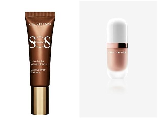 1. SOS Primer en tono 07 Mocha de Clarins (32,50 euros). 2. Dew Drops a base de coco de Marc Jacobs (89,50 euros).