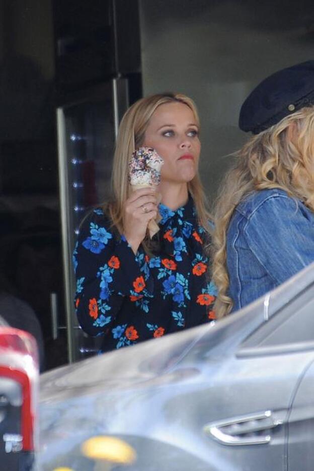 La actriz Reese Witherspoon en pleno rodaje de la serie 'Big Little Lies'./gtres.