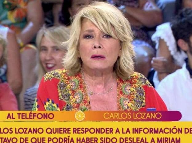 Carlos lozano insulta en pleno directo de 'Sálvame' a Mila Ximénez./telecinco.
