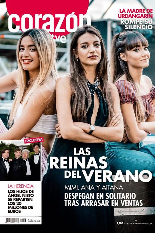 Mimi, Aitana Ocaña y Ana Guerra, portada de la revista 'Corazón'./corazón'