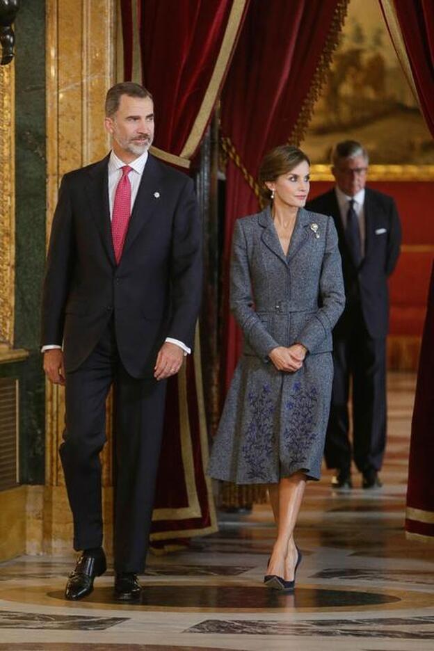 Don Felipe y doña Letizia en la recepción del 12 de octubre del año pasado./Gtres