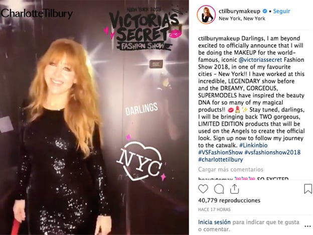 La propia maquilladora ha anunciado en su Instagram que será la encargada del maquillaje del próximo show de Victoria's Secret.