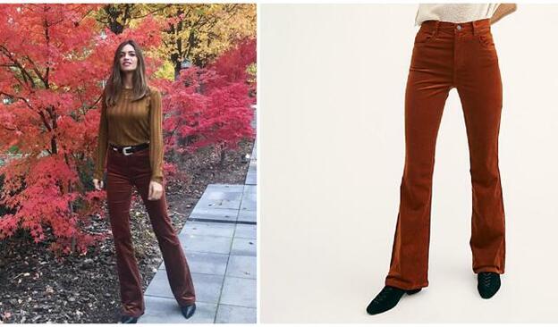 Sar Carbonero con pantalones de Free People.