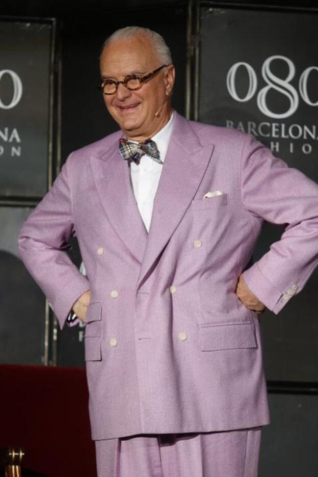 Manolo Blahnik durante la pasarela 080 de Barcelona en febrero de este mismo año.