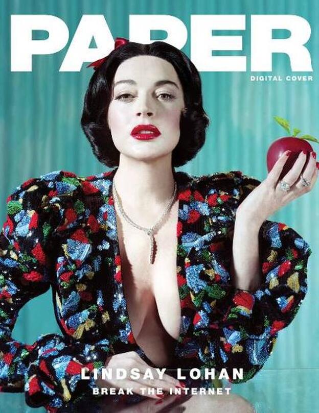 Lindsay Lohan como Blancanieves en la portada de 'Paper'.