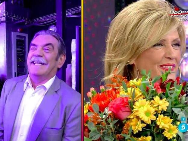 El marido de Lydia Lozano, Charlie, apareció por sorpresa en el plató de 'Sálvame' para felicitarla por su cumpleaños. Pincha sobre la foto para ver el antes y el después de los colaboradores de 'Sálvame'./telecinco.