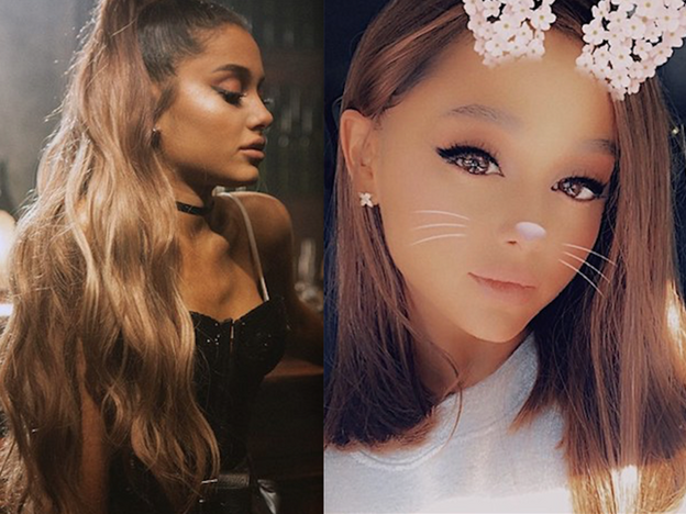 Ariana Grande sin sus extensiones.