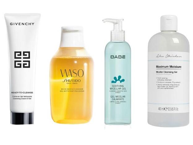 Ready to Cleanse Crème en gel Nettoyante de Givenchy (33,50 euros). Waso Quick Cleansing Jelly de Shiseido (46 euros). Gel Micelar Calmante de Laboratorios Babé (11,50 euros). Maximum Moisture Micellar Cleansing Gel de Alex Steinherr x Primark (6 euros).