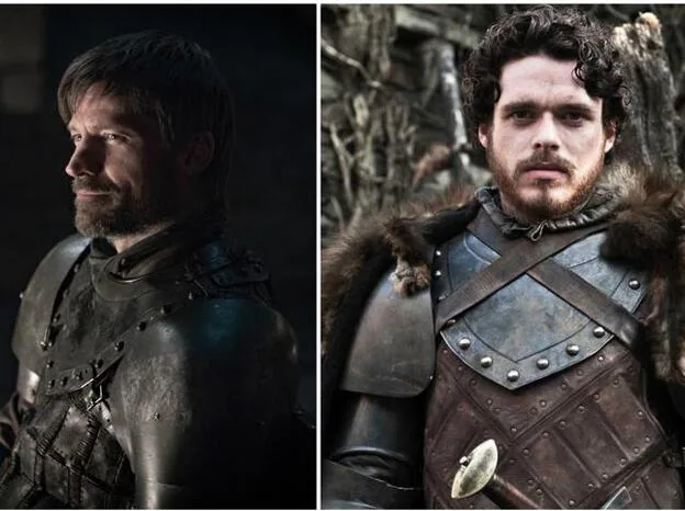 Jaime Lannister (Nikolaj Coster-Waldau) y Robb Stark (Richard Madden), hermanos de armadura