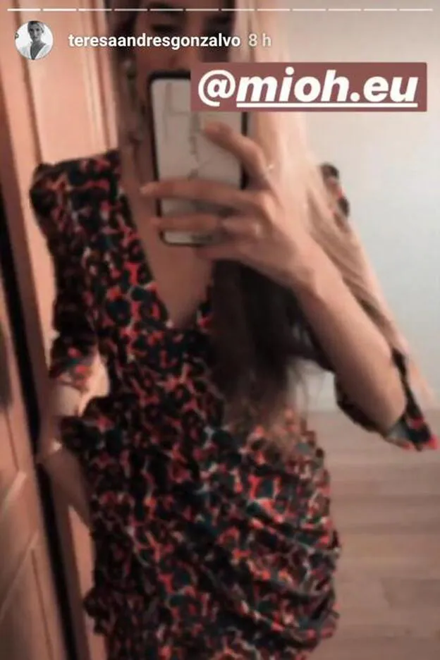 Teresa Andrés Gonzalvo lució este vestido de Mioh en uno de sus stories recientes de Instagram.