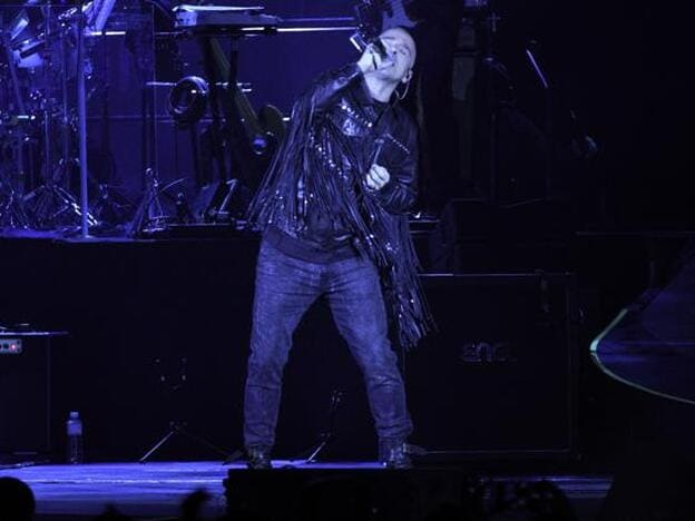 Eros Ramazzotti, la noche del jueves durante su concierto en Madrid.